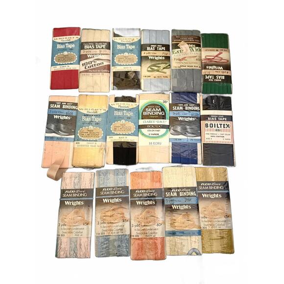 Other - Vintage Sewing Supplies Lot - NEW Bias Tape, Seam Binding, and Zippers